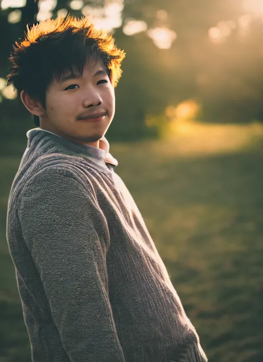 Prompt: photo of deku, 35mm, f/1.4, Golden Hour light, ,