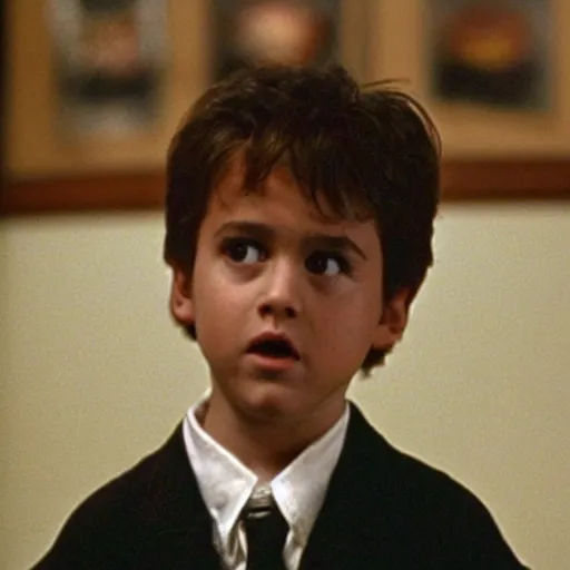 Prompt: still of Xavi Hernandez in The Sixth Sense (1999) as Osment