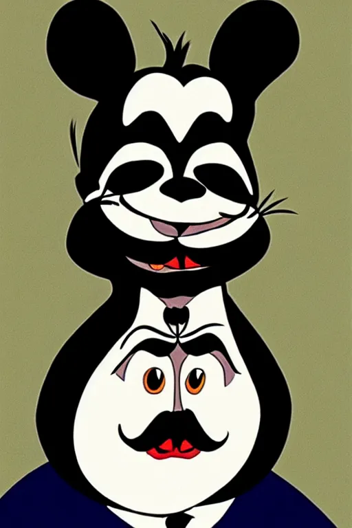 Image similar to gomez addams as pepe le pew, portrait