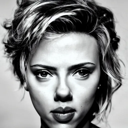 Image similar to photograph of scarlett johansson taken by david lazar, highly detailed and symmetrical face, 8 k