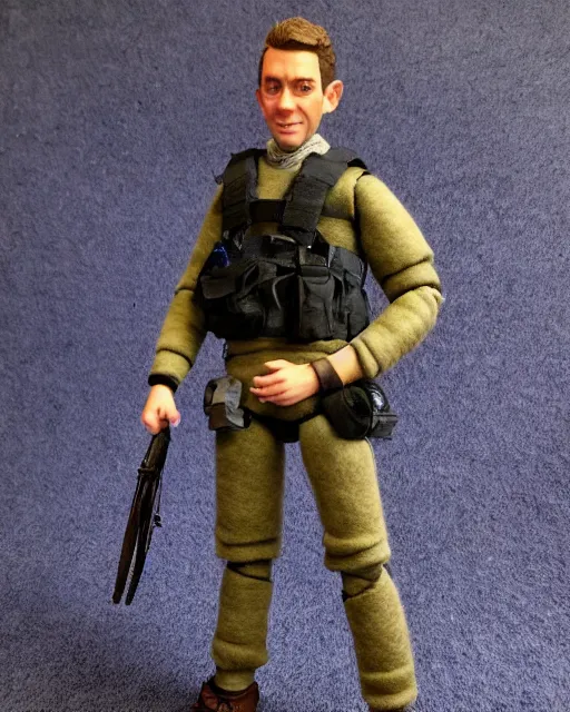 Image similar to twitch streamer adin ross as a action figure. highly detailed felt. hyper real photo. 4 k.