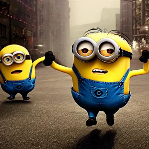 Image similar to (minions), fight club!!