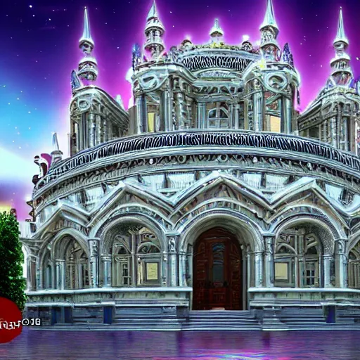 Image similar to the most beautiful building in the universe, 4k, highly detailed,