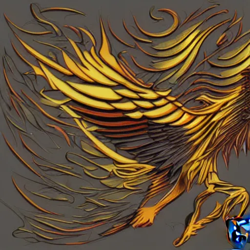 Image similar to phoenix piano, digital art