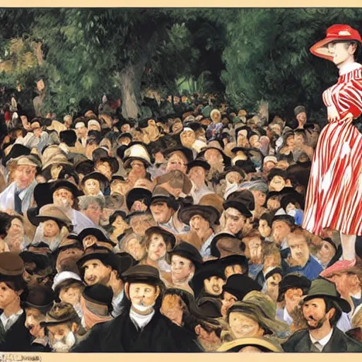 Image similar to Where's Waldo, in the style of Manet