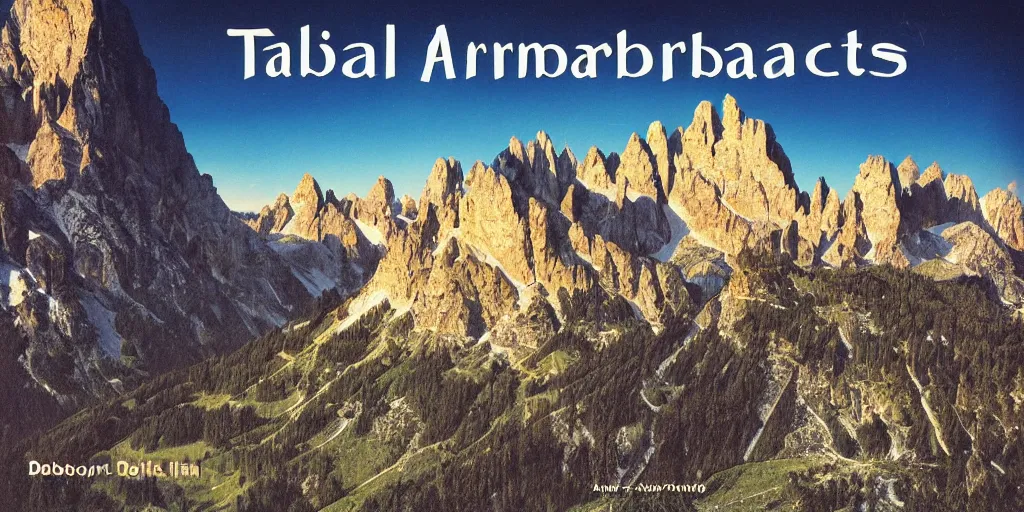 Image similar to tribal ambient cd cover, dolomites, alpine