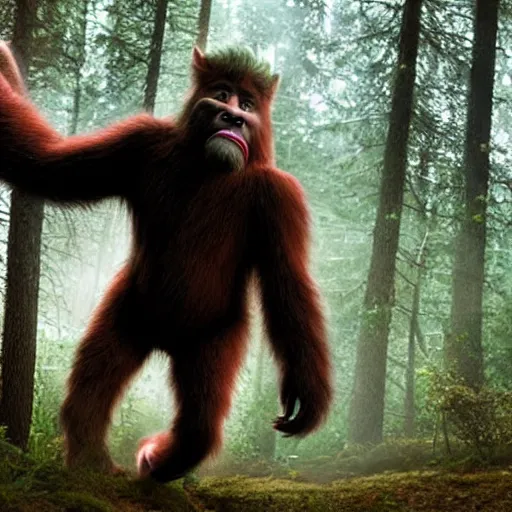 Image similar to photo of a sasquatch that looks like a my little pony