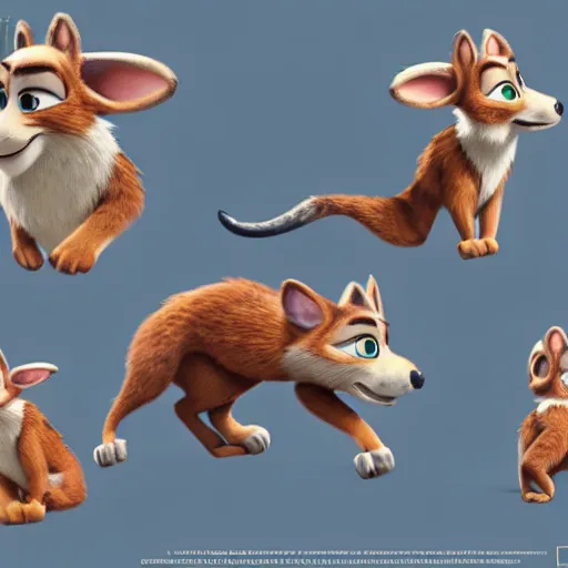 Prompt: a new character for Zootopia, 3d render, cute