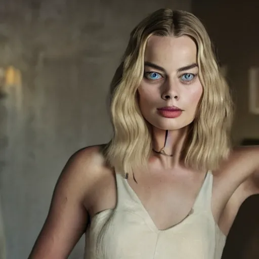 Prompt: margot robbie as water