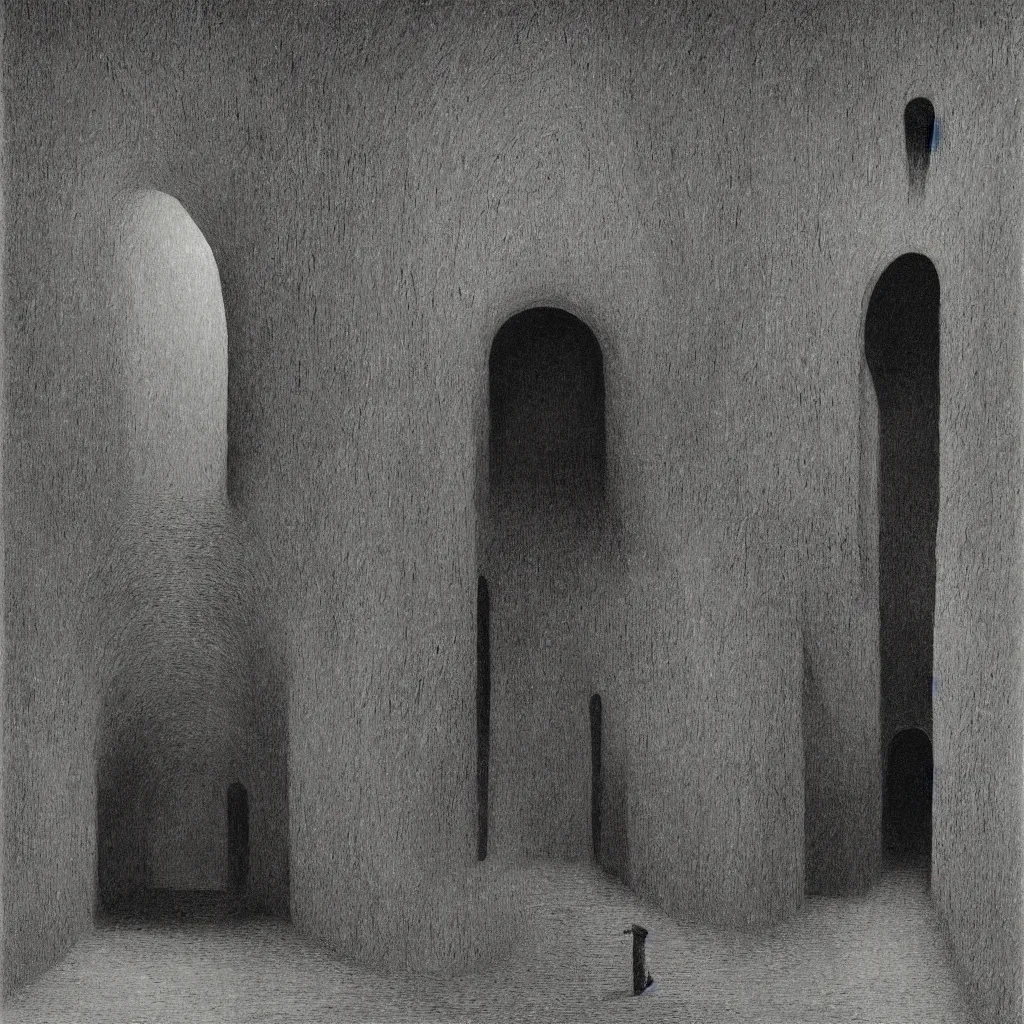 Image similar to laboratory. unsettling. semi - organic. tunnel, doorways. zdzisław beksinski