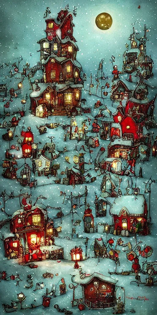 Image similar to a christmas toys scene by alexander jansson