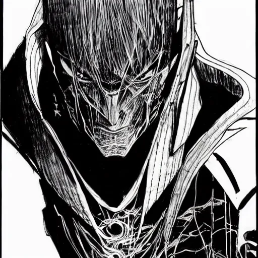 Image similar to Mr Rodgers looking sinister, by Tsutomu Nihei, highly detailed