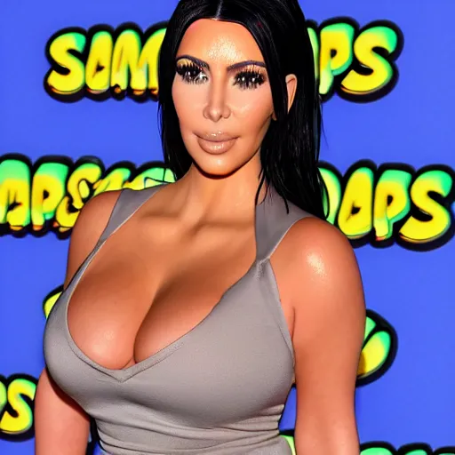 Image similar to kim kardashian in the simpsons super high quality 4k HD