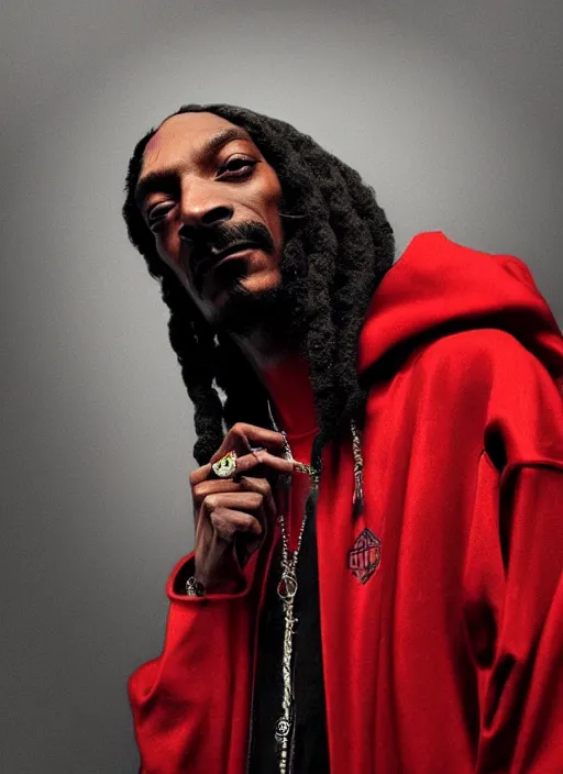 Prompt: snoop dogg is an evil wizard, dark, red, black, mist, hyper detailed, digital art, trending in artstation, cinematic lighting, studio quality, smooth render, unreal engine 5 rendered, octane rendered, art style by klimt and nixeu and ian sprigger and wlop and krenz cushart.