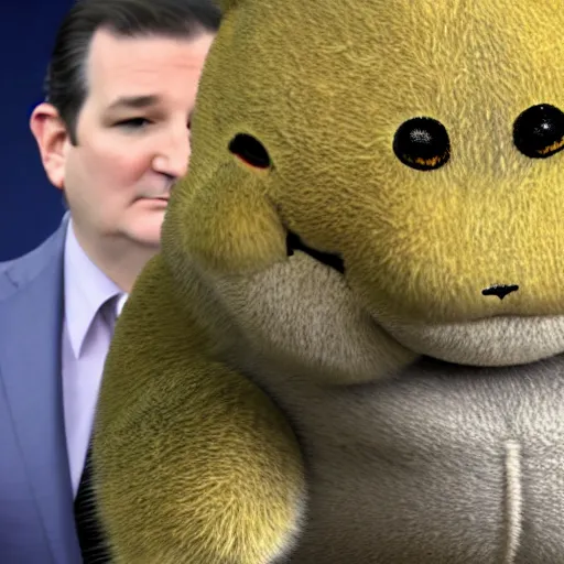 Prompt: Ted Cruz training Sandshrews Pokemon high quality photorealistic 4k