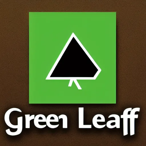 Image similar to app logo of green leaf, polygon, back background