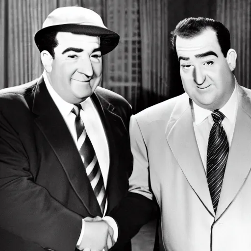 Prompt: Abbott and Costello meet Trump