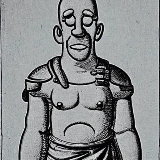 Image similar to homer simpson from ancient rome