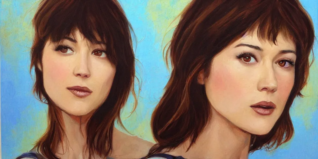 Image similar to Mary Elizabeth Winstead, painted