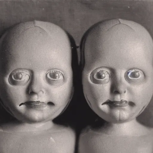 Prompt: conjoined twins from the 1930s, sepia