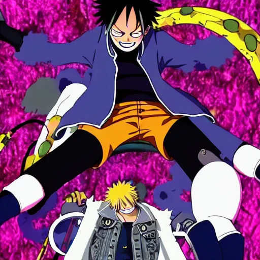 Image similar to Juice wrld Anime in one piece 4k detail