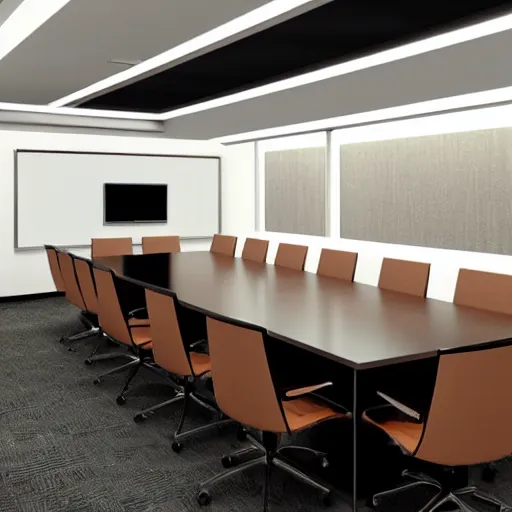 Prompt: corporate conference room interior concept by martyn lawrence bullard design high quality ultra realistic 8 k