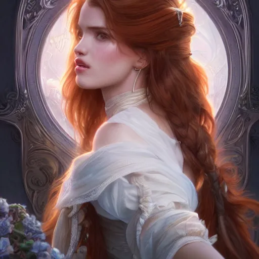 Prompt: ultra realistic illustration, bella thorne as belle from beauty and the beast, intricate, elegant, highly detailed, digital painting, artstation, concept art, smooth, sharp focus, illustration, art by artgerm and greg rutkowski and alphonse mucha