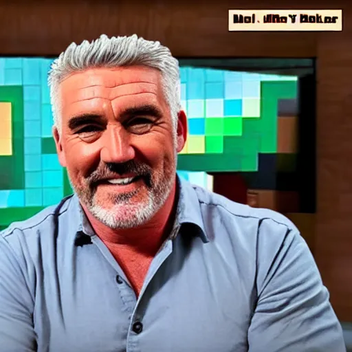 Image similar to paul hollywood in minecraft