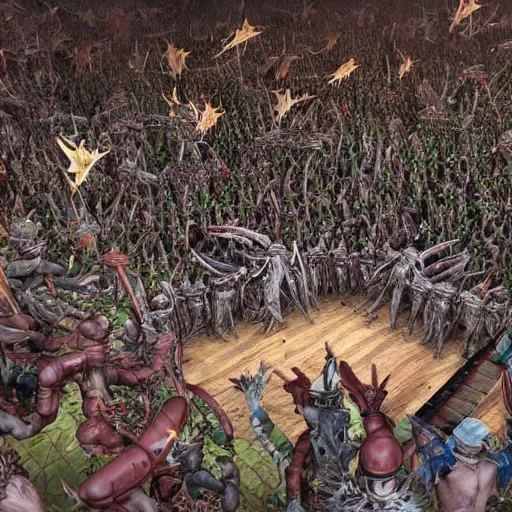 Image similar to Photo of a million Skaven worshipping a piece of warpstone