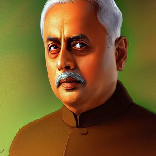 Prompt: jawahar lal nehru, digital painting, ultradetailed, artstation, ultradetailed, pinterest,