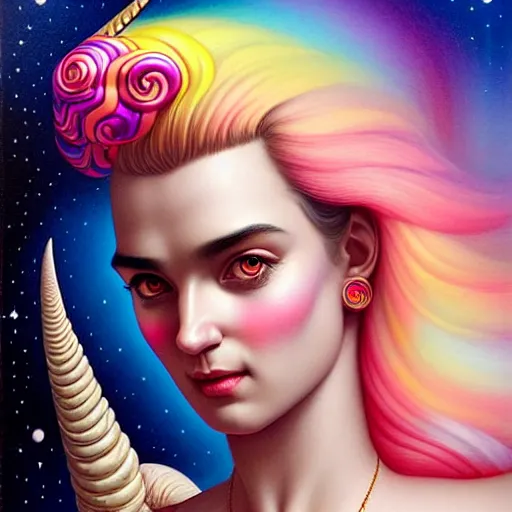 Image similar to portrait of himan riding an unicorn and, pixar style, by tristan eaton stanley artgerm and tom bagshaw.