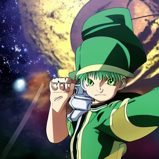 Image similar to meruem from hunter x hunter anime punching a planet, anime key visual, pixiv