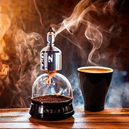 Prompt: hookah, shisha with coffee in the coffeehouse, arstation