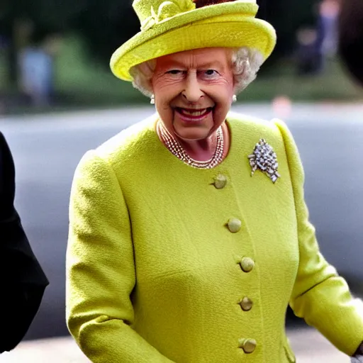 Prompt: queen of england elizabeth as a banana.