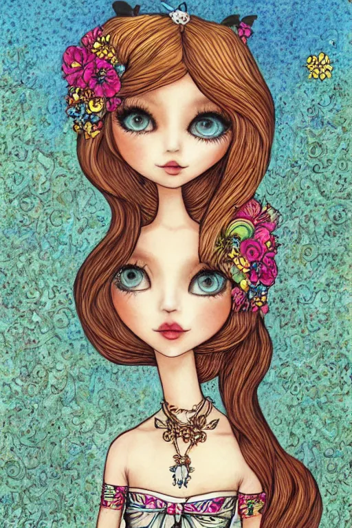 Prompt: a portrait of a beautiful woman in a summer dress by Jasmine Becket-Griffith