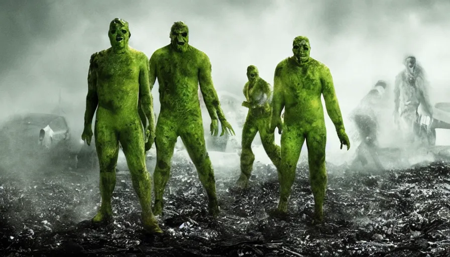 Prompt: big budget movie about a toxic waste spill that turns everyone into deranged mutants