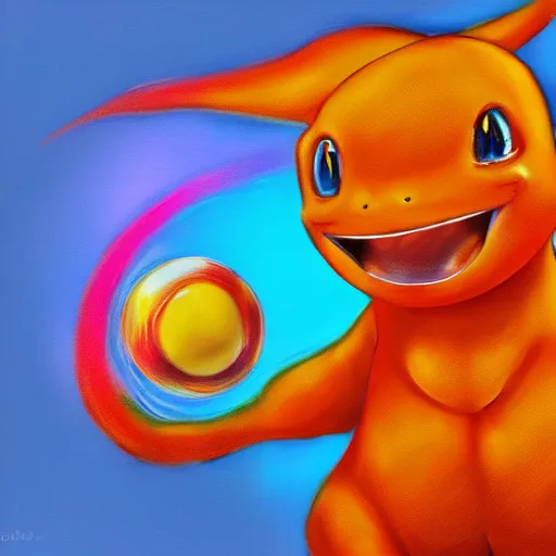 Image similar to charmander by andi warhol, 4 k, digital painting, bright colors