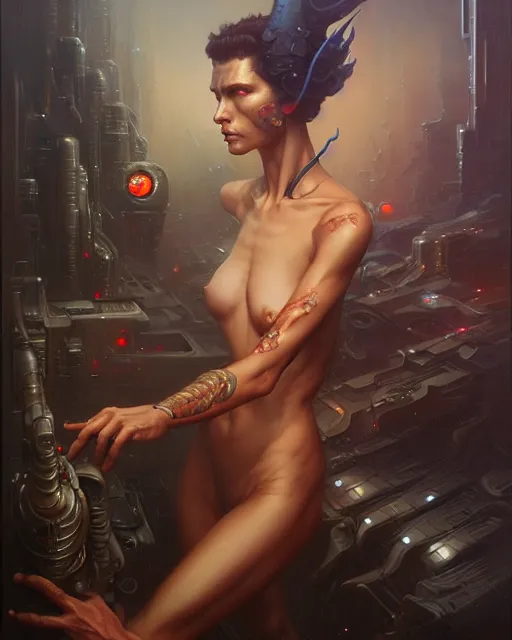 Image similar to human hand fantasy character portrait, ultra realistic, wide angle, intricate details, blade runner artifacts, highly detailed by peter mohrbacher, boris vallejo, hajime sorayama aaron horkey, gaston bussiere, craig mullins