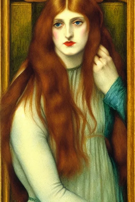 Image similar to poor girl, painting by rossetti detailed art,