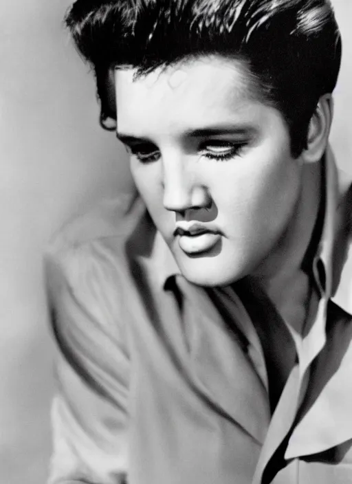 Image similar to photo of young elvis presley by anne leibovitz