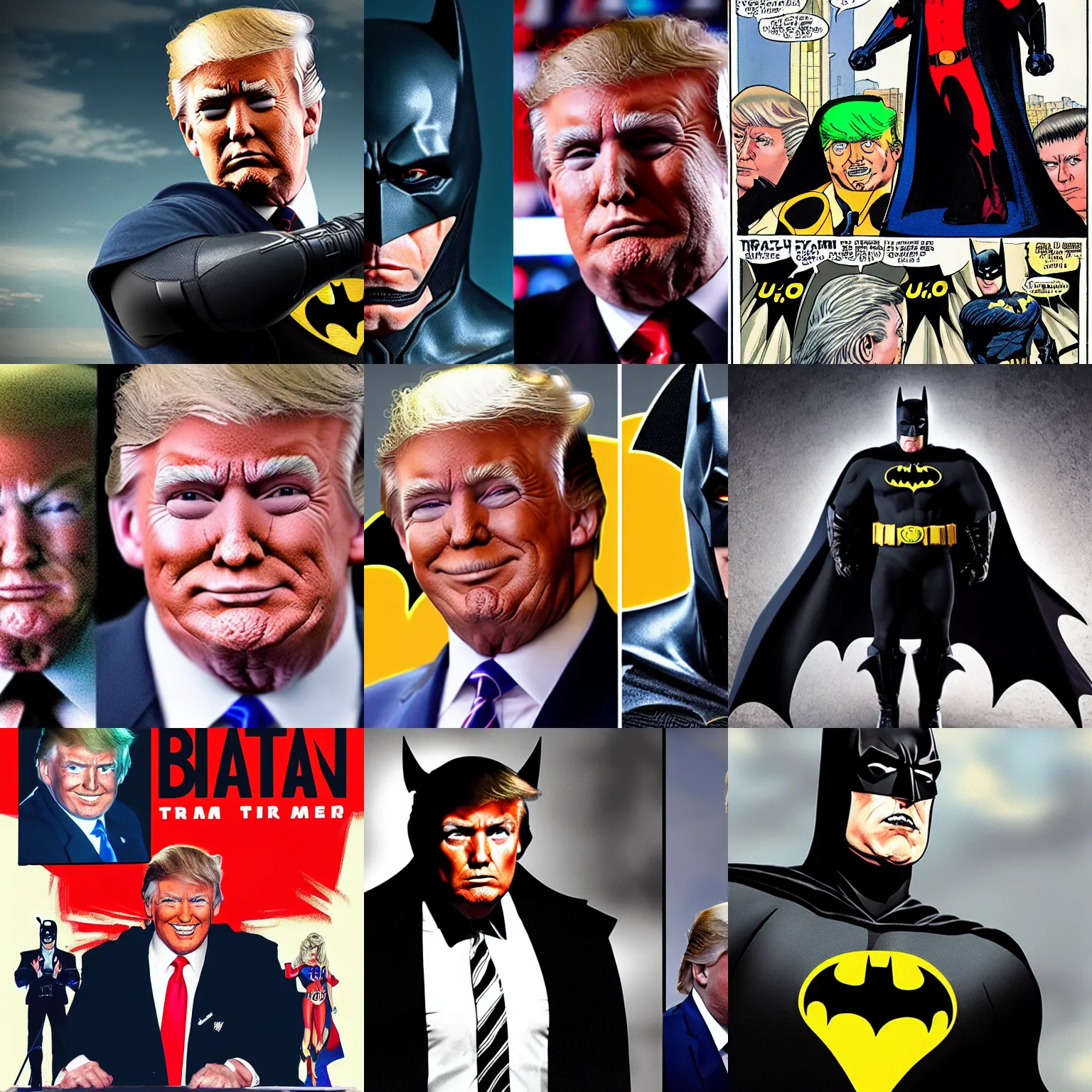 Prompt: Batman played by Donald Trump, 8K