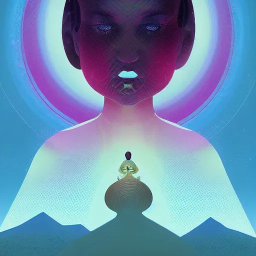 Image similar to a goddess by Petros Afshar and Beeple