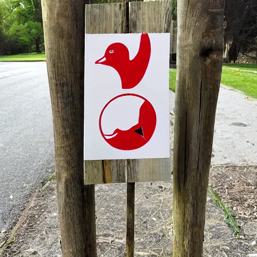 Prompt: Banned goose sign