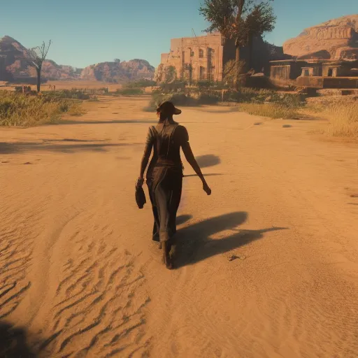 Image similar to Film still of Mirage, from Red Dead Redemption 2 (2018 video game)