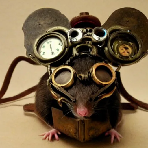 Image similar to a rat with steampunk googles, from Guild Wars