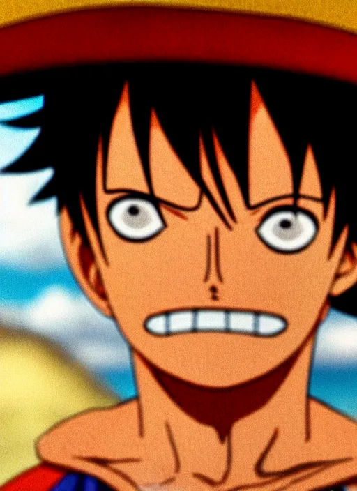 Prompt: photograph of a luffy face, depth of field, focus,