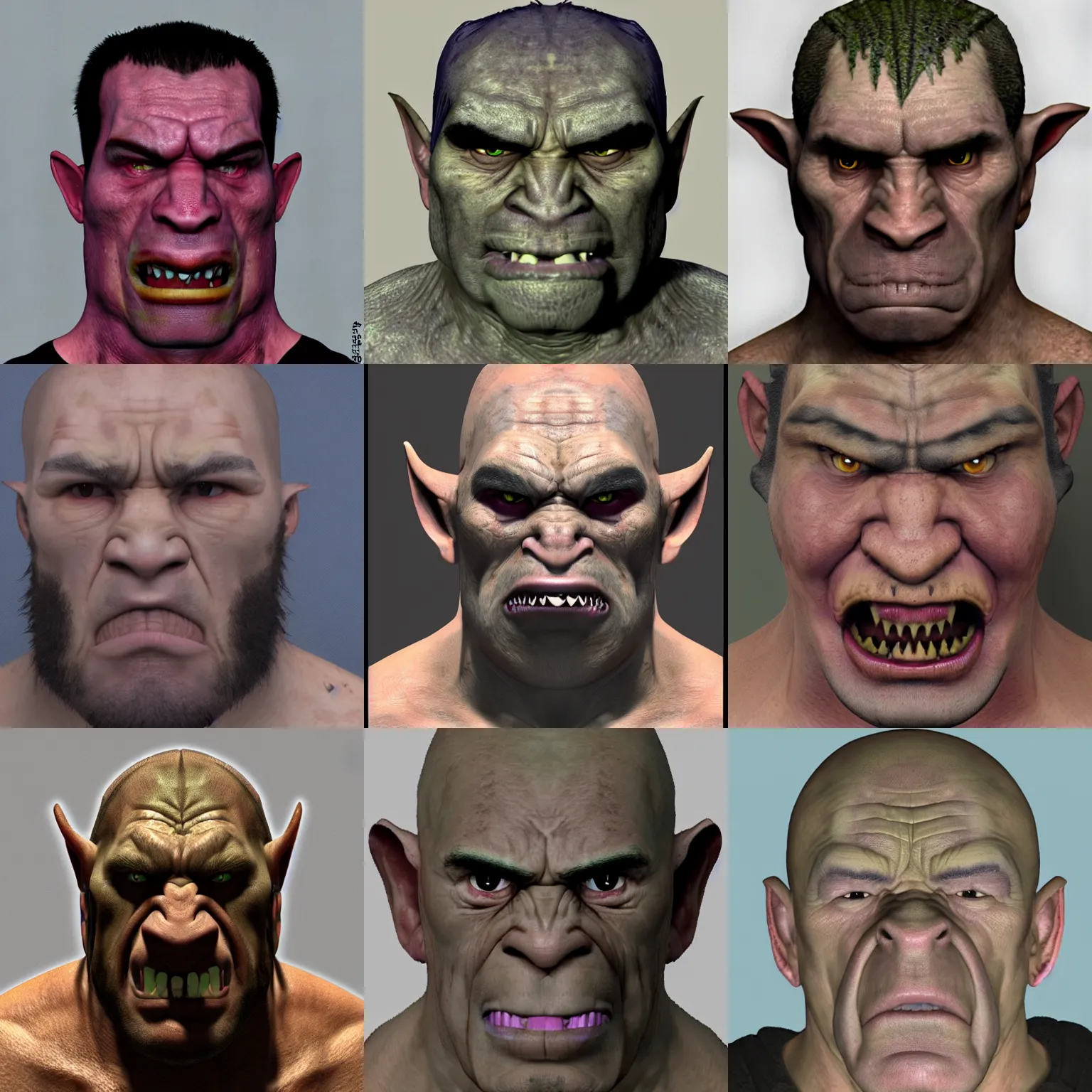 Prompt: mugshot of an angry ugly orc