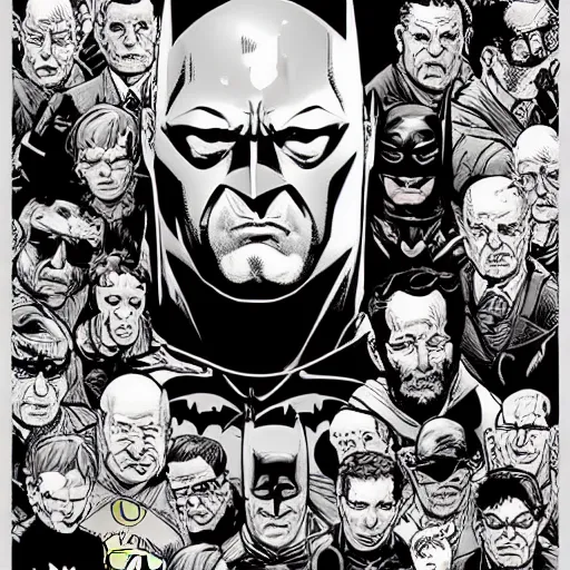 Image similar to portrait of batman, by laurie greasley and james stokoe