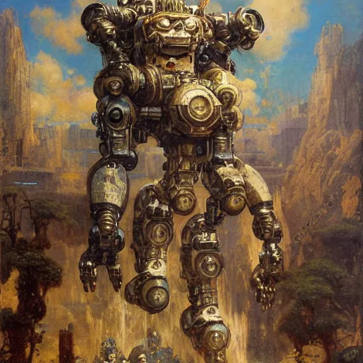 Prompt: highly detailed portrait of an humanoid robotic gorilla mecha, painting by gaston bussiere, craig mullins, j. c. leyendecker, lights, art by ernst haeckel, john william godward, hammershøi,