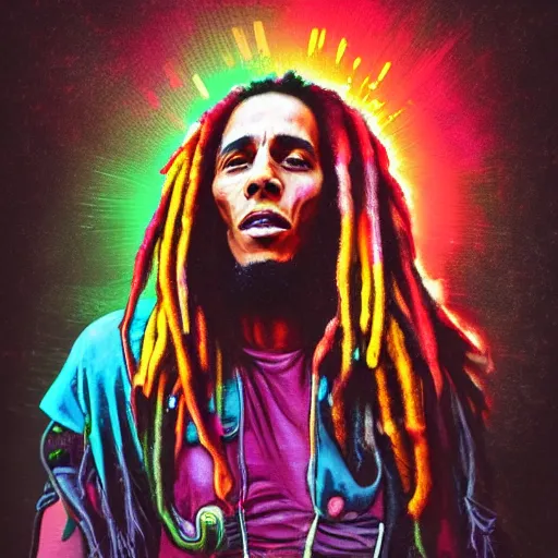 Image similar to cyberpunk bob marley